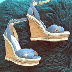 NWT Blue Jean Jessica Simpson Wedges 7.5